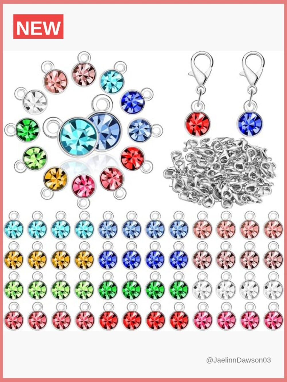 120 Birthstone Charms for Jewelry Making DIY Crystal Beads Bracelet Earrings